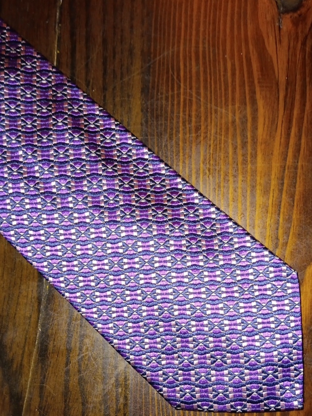 Altea Purple Geometric Silk Tie